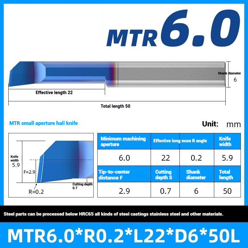 1122-MTR Small Bore Boring Tools Precision Boring Tools for Wear-Resistant Steel CNC Boring Bars Tungsten Carbide Alloy Shock-Resistant Miniature Turning Tools Shandong Denso Pricision Tools Co.,Ltd.